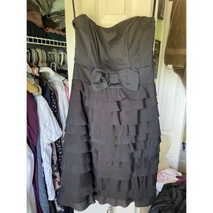 Strapless mini black dress